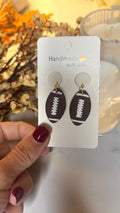 Football Clay Earrings | Handmade Game Day Dangle Earrings