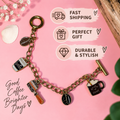 Coffee Lover Charm Bracelet for Women | Gold Coffee Cup Bracelet, Barista Gift & Coffee Lover Jewelry