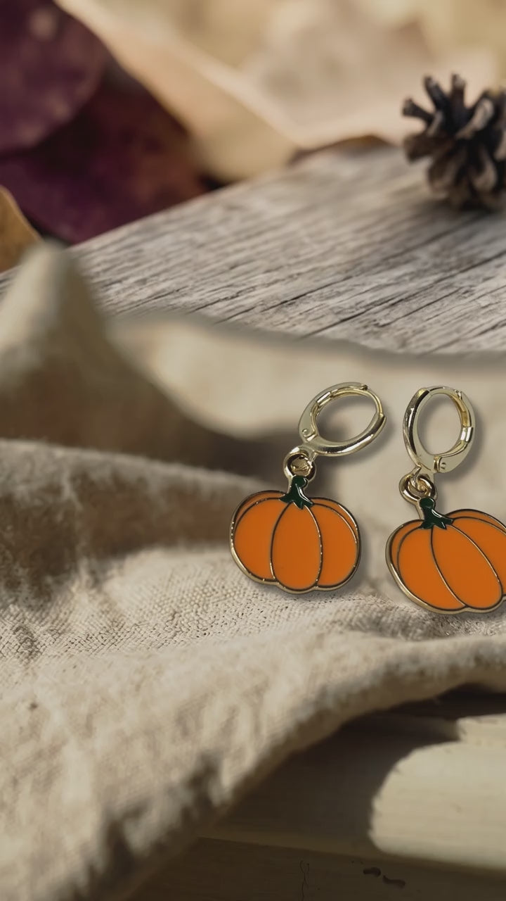 Orange Pumpkin Earrings | Fall & Halloween Jewelry