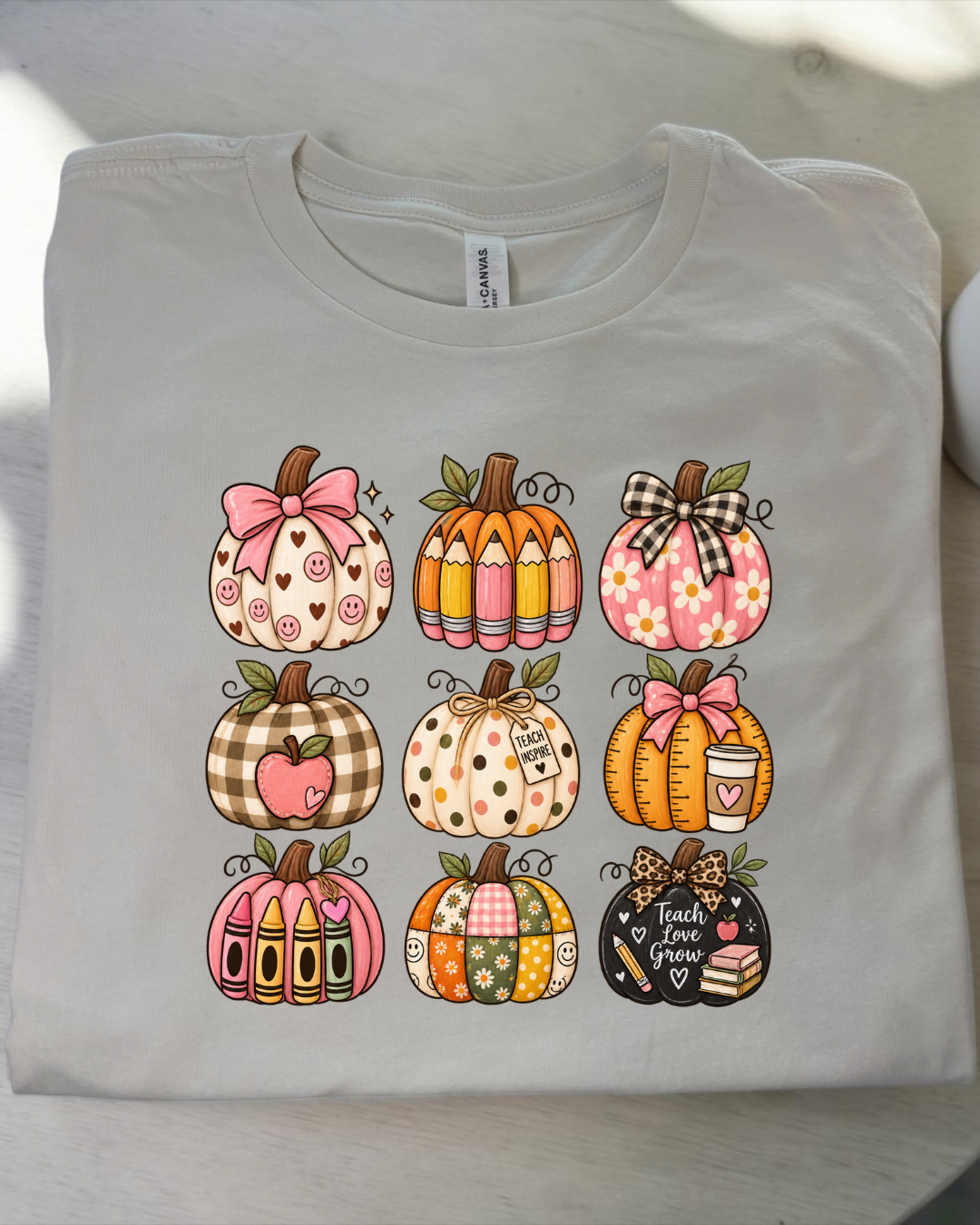 Fall Teacher Shirt | Cute Pumpkin Teacher T-Shirt, Halloween & Autumn Teacher Tee
