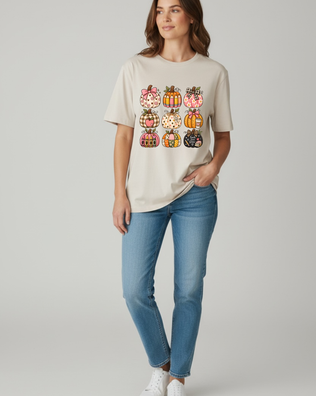 Fall Teacher Shirt | Cute Pumpkin Teacher T-Shirt, Halloween & Autumn Teacher Tee